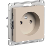 Розетка Systeme Electric Atlasdesign песочный, без заземления, со шторками, 16а ATN001249