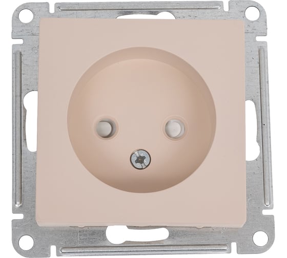Розетка Systeme Electric Atlasdesign песочный, без заземления, со шторками, 16а ATN001249 1
