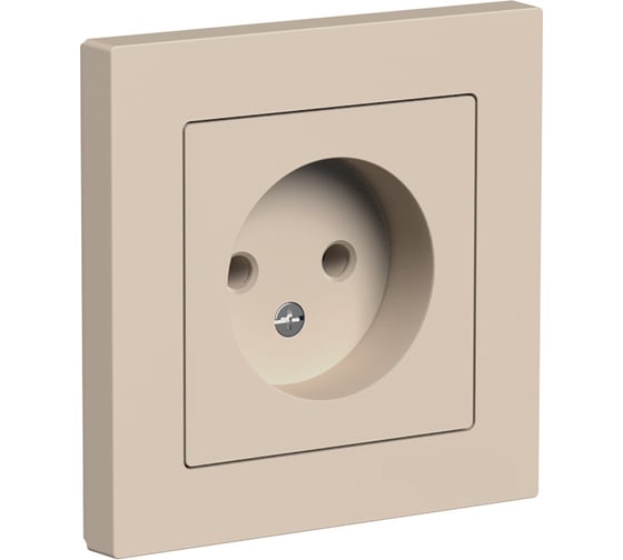 Розетка Systeme Electric Atlasdesign песочный, без заземления, 16а, (в сборе с рамкой) ATN001240