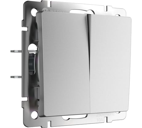 Двухклавишный выключатель WERKEL серебряный матовый a063609