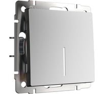 Одноклавишный проходной выключатель WERKEL с подсветкой серебряный матовый a063615