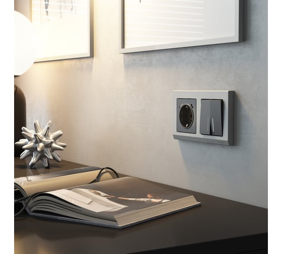 Розетка WERKEL с заземлением, шторками и usb тип a+c графит матовый a063106