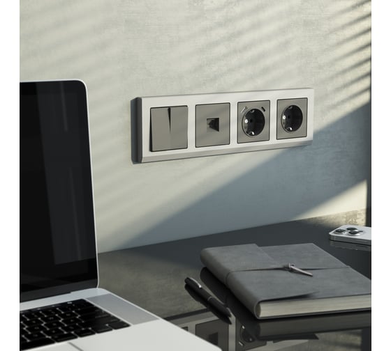 Розетка WERKEL ethernet rj-45 графит матовый a063108