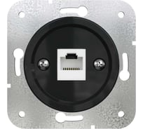 Компьютерная розетка Мезонинъ rj45 для скрытой установки, цвет - чёрный, серии лахта/ лахта сенатъ GE35341-05