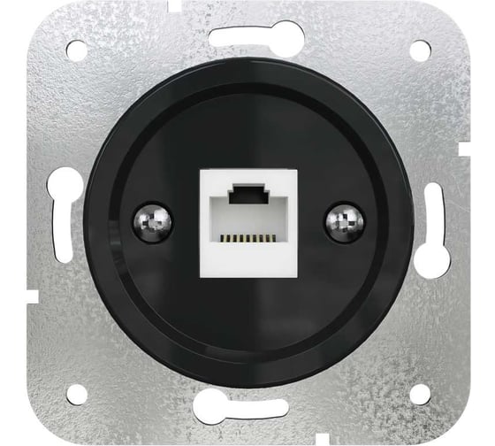 Компьютерная розетка Мезонинъ rj45 для скрытой установки, цвет - чёрный, серии лахта/ лахта сенатъ GE35341-05