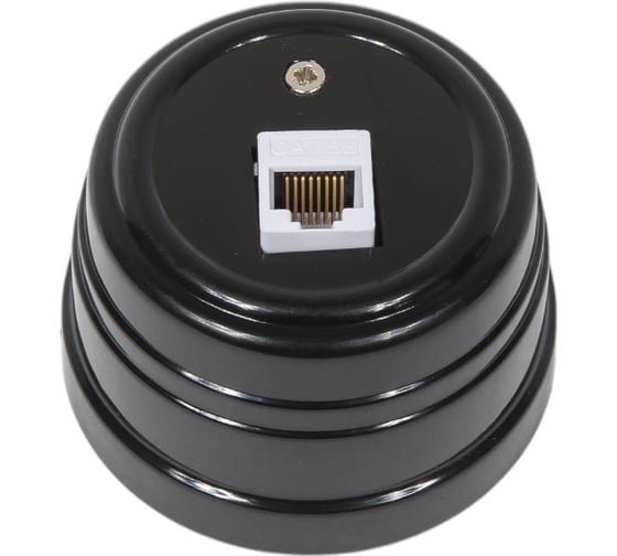 Пластиковая компьютерная розетка МЕЗОНИНЪ RJ45, цвет - чёрный GE30341-05