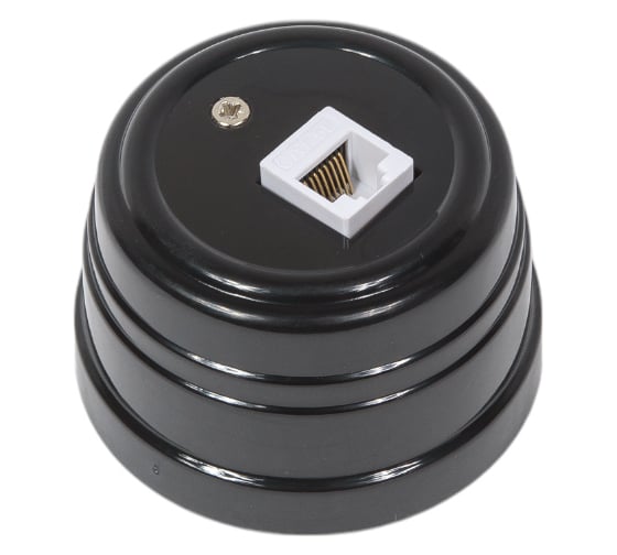 Пластиковая компьютерная розетка МЕЗОНИНЪ RJ45, цвет - чёрный GE30341-05