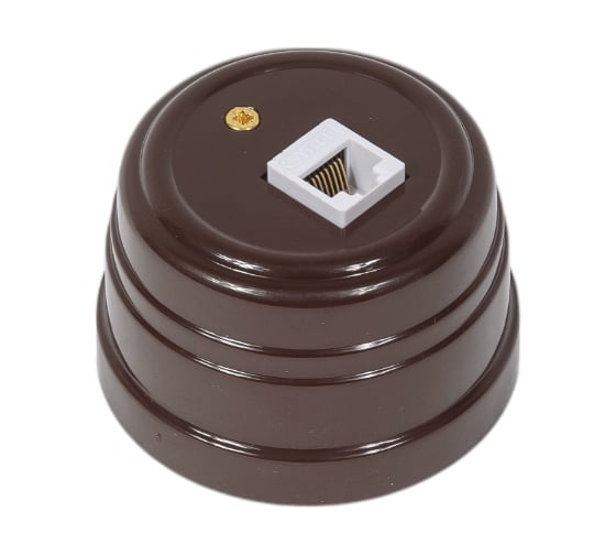 Пластиковая компьютерная розетка МЕЗОНИНЪ RJ45, цвет - коричневый GE30341-04