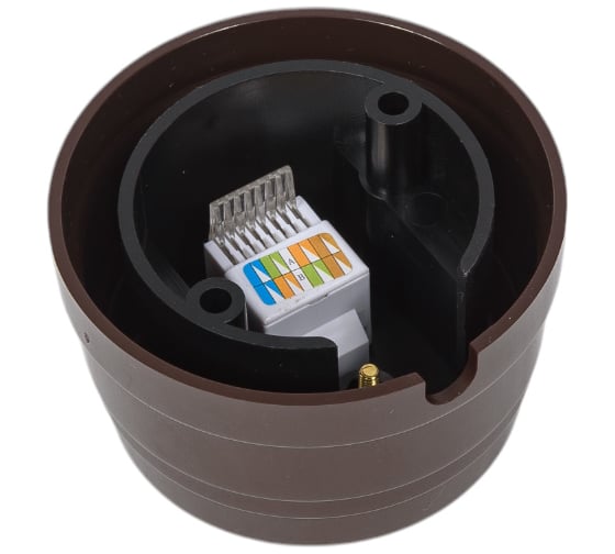 Пластиковая компьютерная розетка МЕЗОНИНЪ RJ45, цвет - коричневый GE30341-04