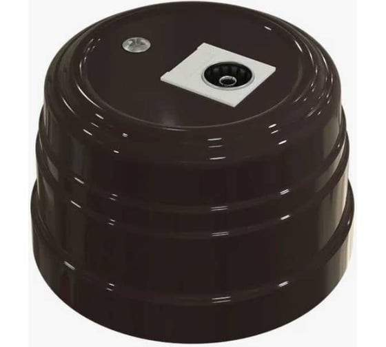 Пластиковая TV (SAT) розетка МЕЗОНИНЪ оконечная, цвет - коричневый GE30321-04 1