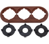 Рамка МЕЗОНИНЪ 3-местная пластиковая, цвет - орех GE30703-14