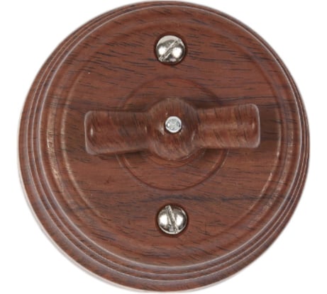 Пластиковый проходной выключатель Мезонинъ 2 положения, цвет - орех GE30404-14