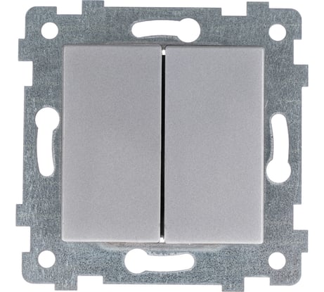 Механизм двухклавишного выключателя Кунцево-Электро "аксиома" скрытой установки с510-449 алюминий 121021