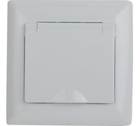 Розетка Intro 420901 2PE Schuko с крышкой, со шторками, 16А 250В, СУ, IP44, Solo, белый Б0043361