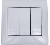 Выключатель Intro Plano 110601 тройной, 10А 250В, IP20, СУ, Plano, белый Б0053788