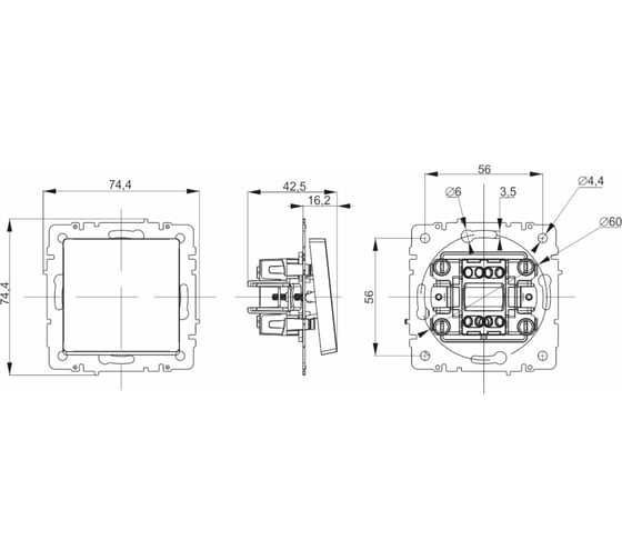 1-клавишный перекрестный выключатель IEK Brite 10а вс10-1-3-брг графит BR-V13-0-10-K53