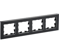 4-местная рамка IEK Brite ру-4-1-брч металл черный BR-M42-M-K02