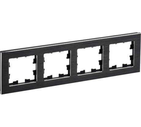 4-местная рамка IEK Brite ру-4-1-брч металл черный BR-M42-M-K02