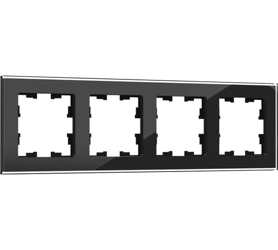 4-местная рамка IEK Brite ру-4-2-брч стекло черный BR-M42-G-K02