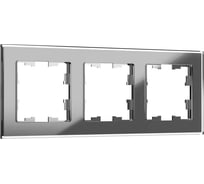 3-местная рамка IEK Brite ру-3-2-брсе стекло серый BR-M32-G-K03