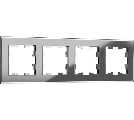 4-местная рамка IEK Brite ру-4-2-брсе стекло серый BR-M42-G-K03 1