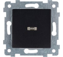 Механизм одноклавишного выключателя Кунцево-Электро "аксиома" скрытой установки со светоиндикацией с110-448 антраци 121038