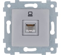 Механизм низковольтной пк розетки Кунцево-Электро "аксиома" скрытой установки рк1-458 алюминий 121016