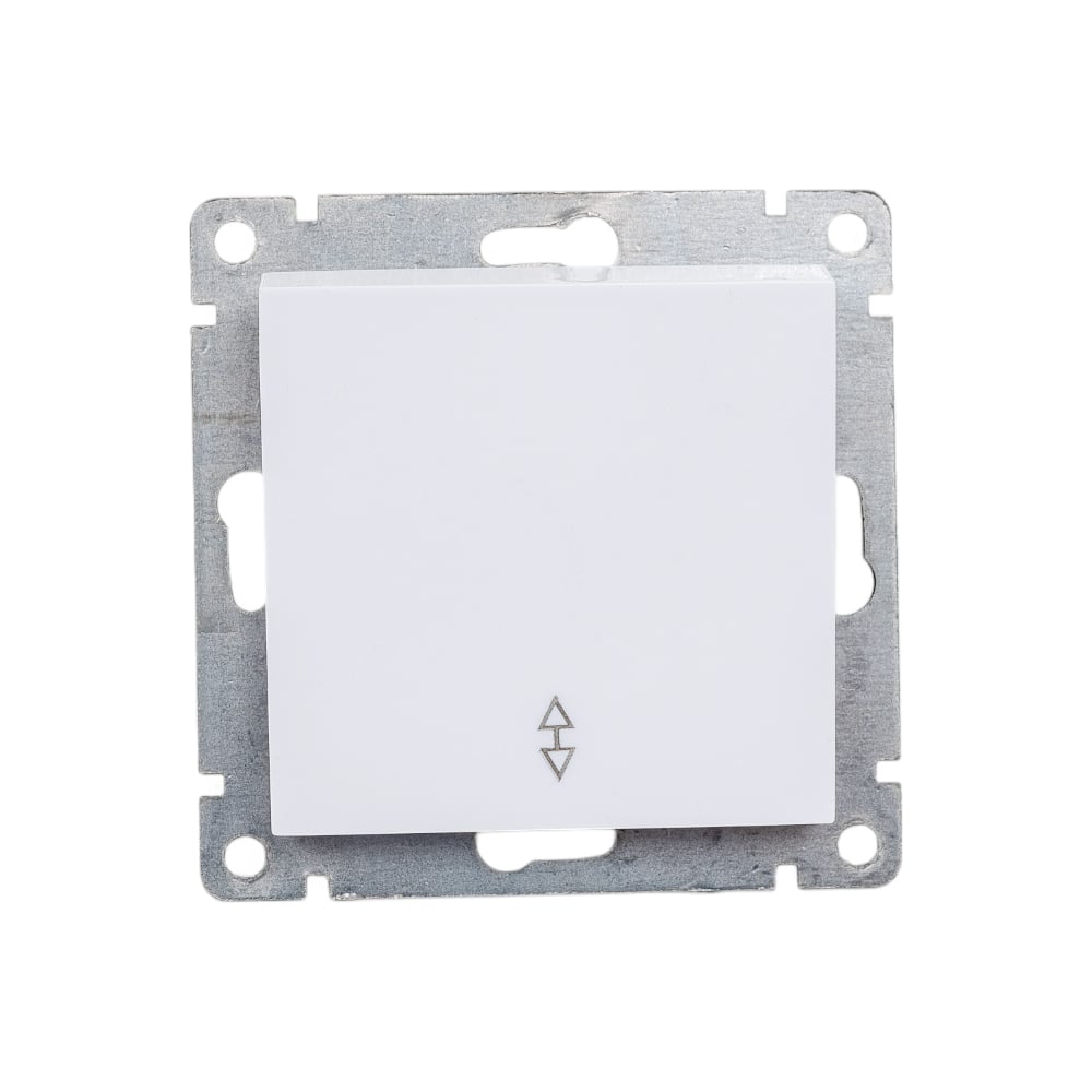 ПроходнойодноклавишныйвыключательUNIVersalсерияафина,с/у,10а,220в,белыйеврослотA0025