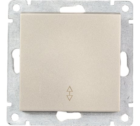 Проходной одноклавишный выключатель UNIVersal серия афина, с/у, 10а, 220в, шампань еврослот A0025-Br