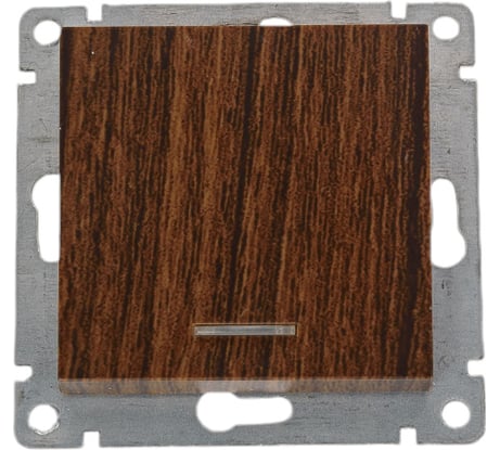 Одноклавишный выключатель UNIVersal с подсветкой серия афина, с/у, 10а, 220в, венге еврослот A0121-V