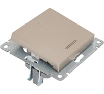 Проходной одноклавишный выключатель UNIVersal с подсветкой серия афина, с/у, 10а, 220в, шампань еврослот A0125-Br