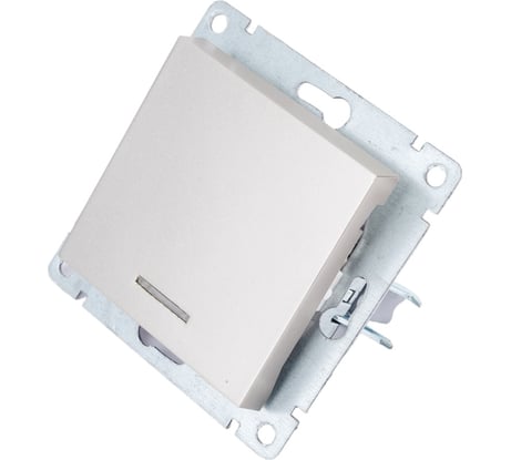 Одноклавишный выключатель UNIVersal с подсветкой серия афина, с/у, 10а, 220в, шампань еврослот A0121-Br