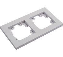 Двухместная горизонтальная рамка UNIVersal серия афина белая еврослот A0044