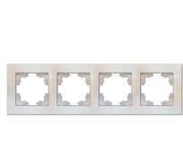 Четырехместная горизонтальная рамка UNIVersal серия афина жемчуг еврослот A0046-OBr