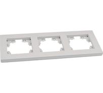 Трехместная горизонтальная рамка UNIVersal серия афина жемчуг еврослот A0045-OBr