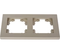 Двухместная горизонтальная рамка UNIVersal серия афина шампань еврослот A0044-Br