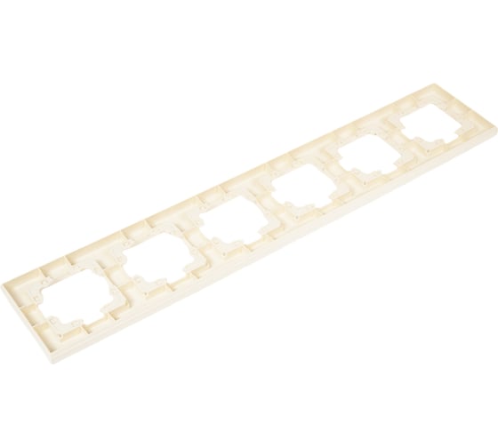 Горизонтальная шестиместная рамка UNIVersal серия афина, слоновая кость ivory A1043-I