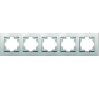 Горизонтальная пятиместная рамка UNIVersal серия афина, серебро, еврослот A1042-S