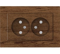 Двухместная розетка UNIVersal серия афина, без заземления, скрытой установки, защитные шторки, 16а, 220в, венге, еврослот A0048-V