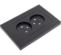 Двухместная розетка UNIVersal серия афина, без заземления, защитные шторки, скрытой установки, 16а, 220в, графит, еврослот A0048-Gr