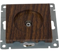 Телевизионная одноместная розетка UNIVersal серия афина, с/у, тупиковая, 75ом, ч/д 4-2400мгц, венге еврослот A0027-V