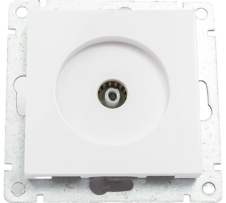 Телевизионная одноместная розетка UNIVersal серия афина, с/у, тупиковая, 75ом, ч/д 4-2400мгц, белая еврослот A0027