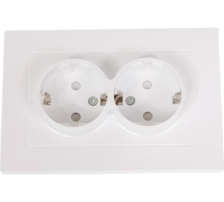 Двухместная розетка UNIVersal серия афина с/з, с/у, з/ш 16а, 220в, жемчуг еврослот A0050-OBr