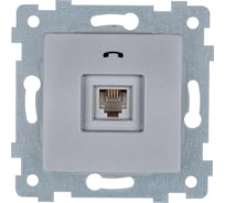 Механизм низковольтной телефонной розетки Кунцево-Электро Мария скрытой установки рт1-456 алюминий 110050