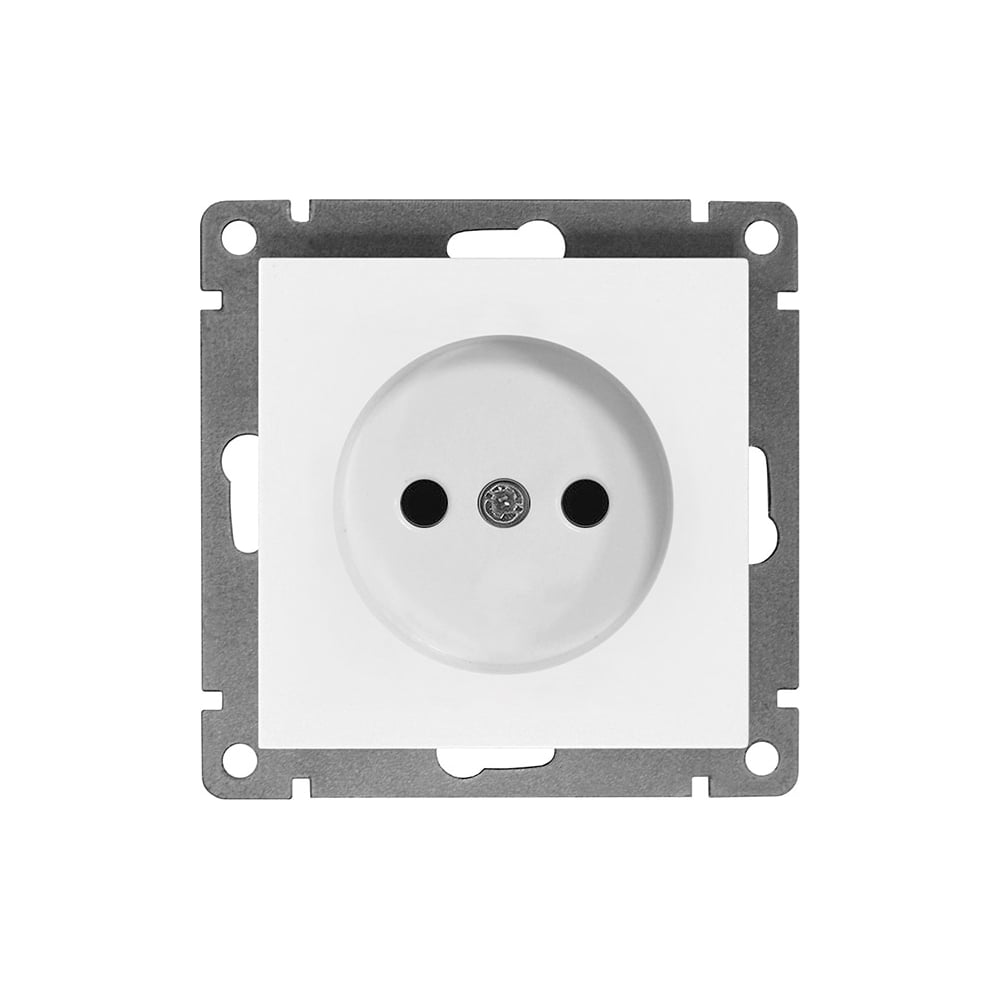 Одноместная розетка UNIVersal серия афина б/з, с/у, 16а, 220в, белая ...