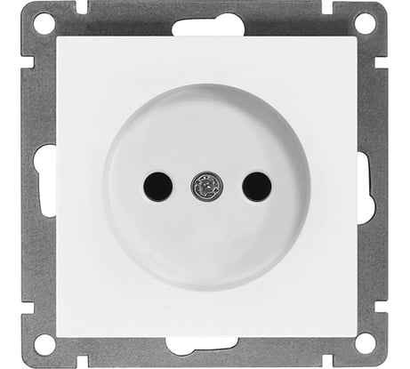 Одноместная розетка UNIVersal серия афина б/з, с/у, 16а, 220в, белая еврослот A0022