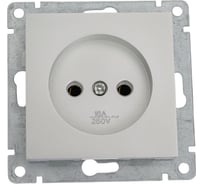 Одноместная розетка UNIVersal серия афина б/з, с/у, 16а, 220в, серебро еврослот A0022-S