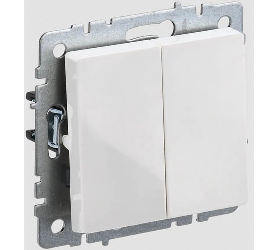 2-клавишный выключатель IEK Brite 10а вс10-2-0-брб белый BR-V20-0-10-K01-PRO