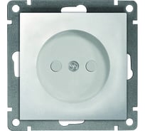 Одноместная розетка UNIVersal серия афина б/з, с/у, з/ш, 16а, 220в, серебро еврослот A0047-S