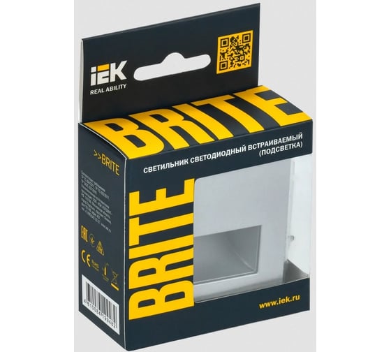 Встраиваемая светодиодная подсветка IEK Brite пл20-бра алюминий BR-FL20-K47